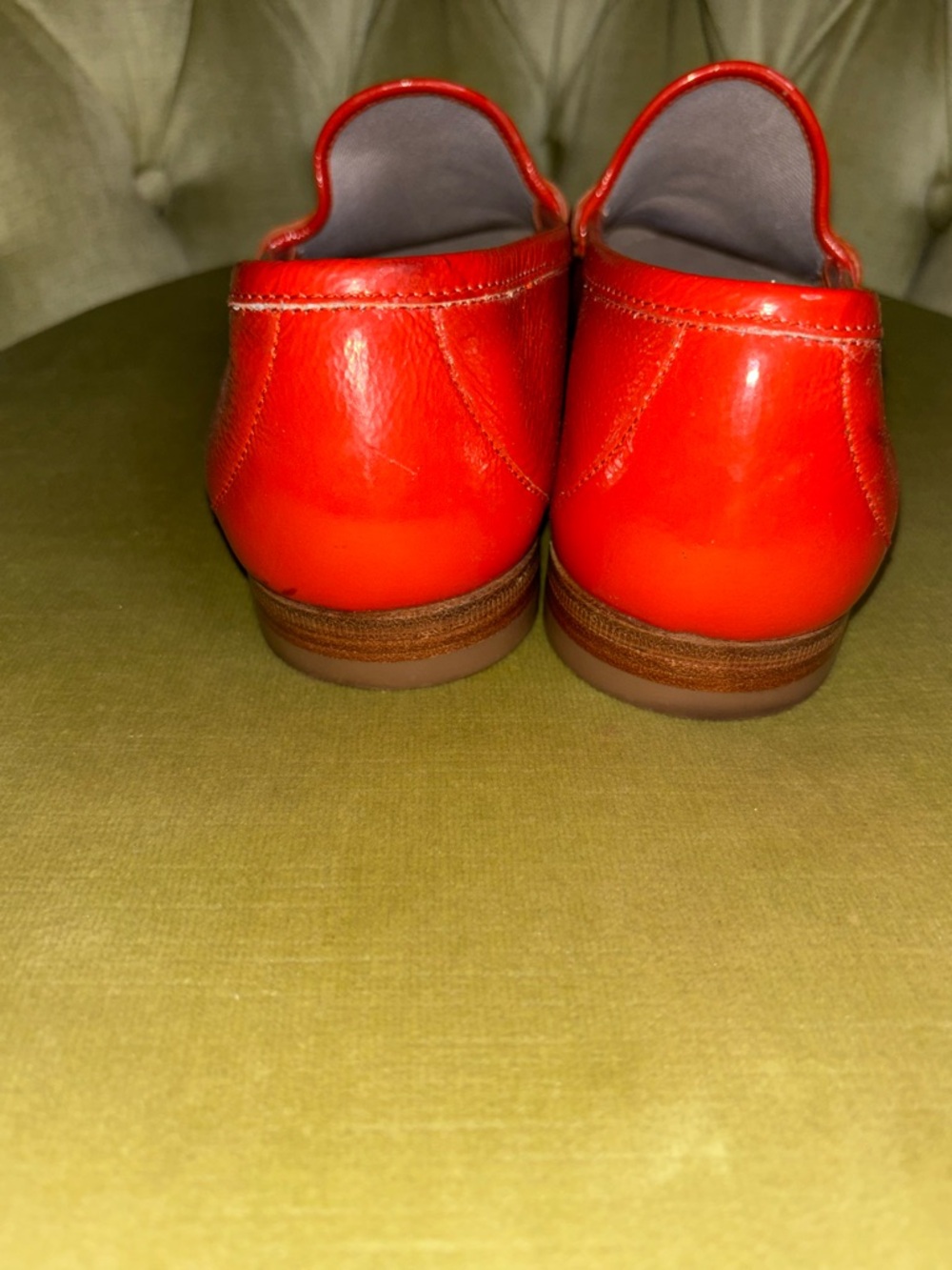 Authentic Gucci 1953 Pumpkin Patent Leather Mens Loafer Size 8 - Picture 3 of 11